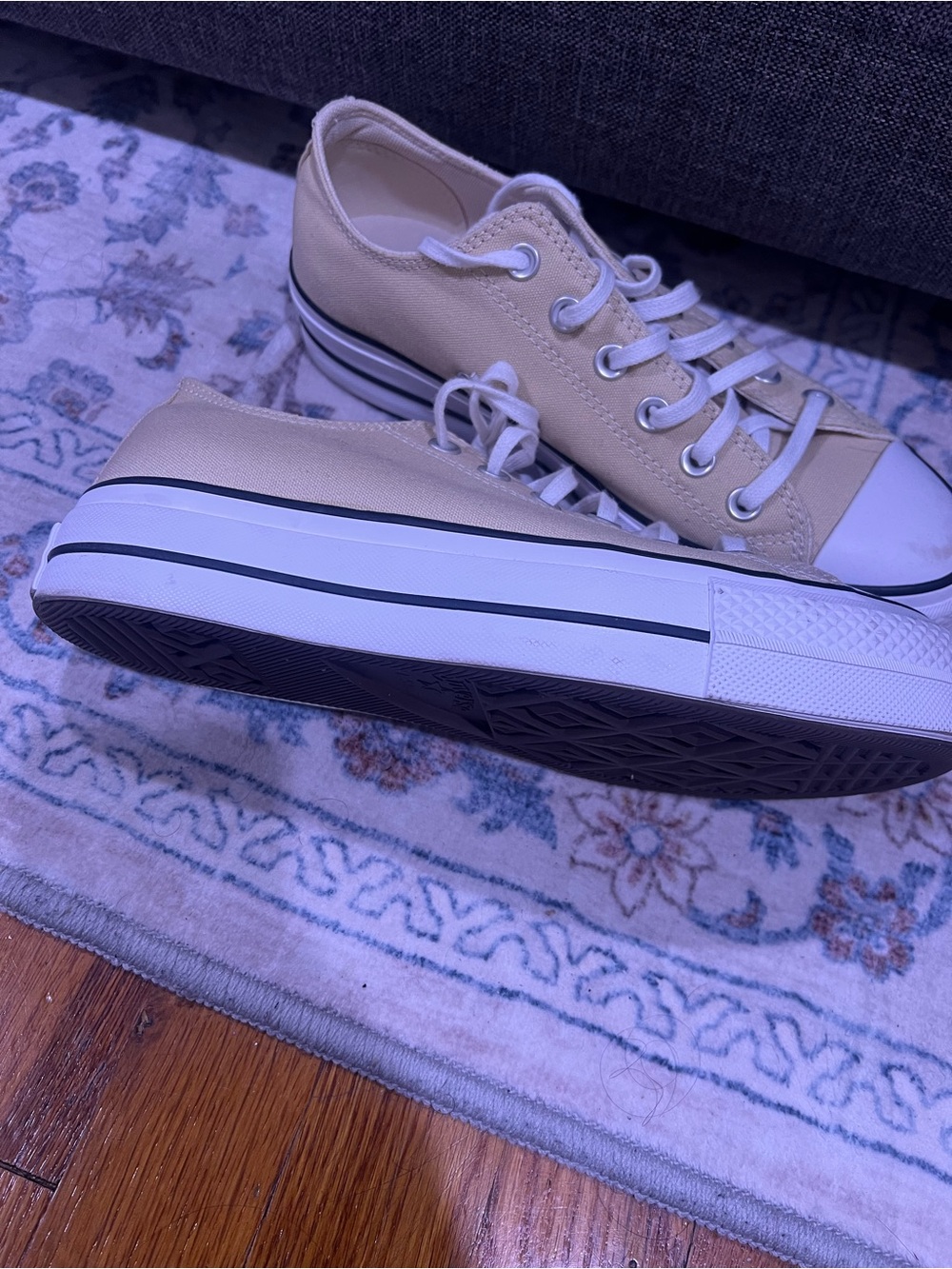 Converse Women's Low-Top Canvas Sneakers in Light Beige